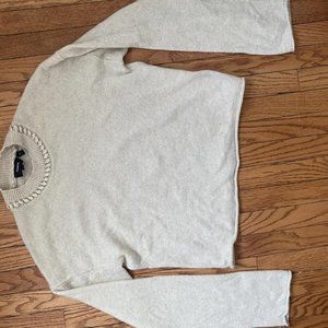 Theory cashmere ribbon neck sweater | size small